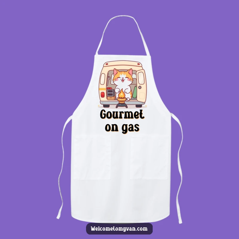 Funny Cat Camping Apron: Cook Up a Storm with Feline Flair