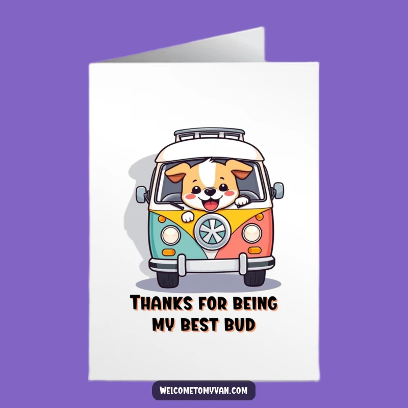 Free Printable Thank You Card: Grateful Dog Drives Van, Funny Thank You Downloadable Gift