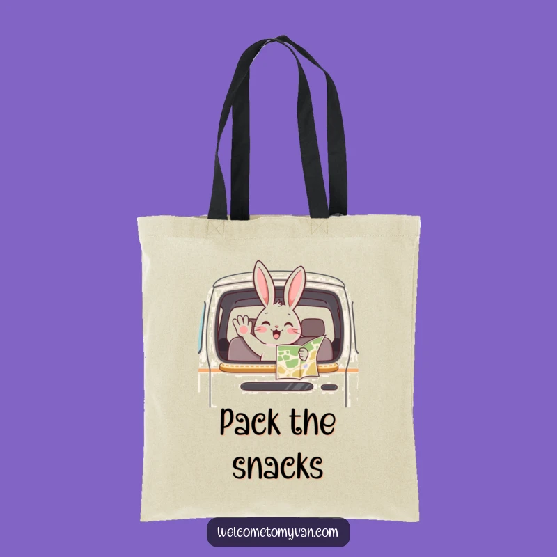 Funny Bunny Van Map Tote Bag: Carry Your Essentials with Cute Charm